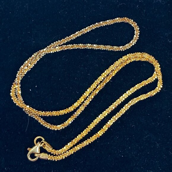 Gilded 17 inch twist sterling chain made in Italy - Picture 2 of 6